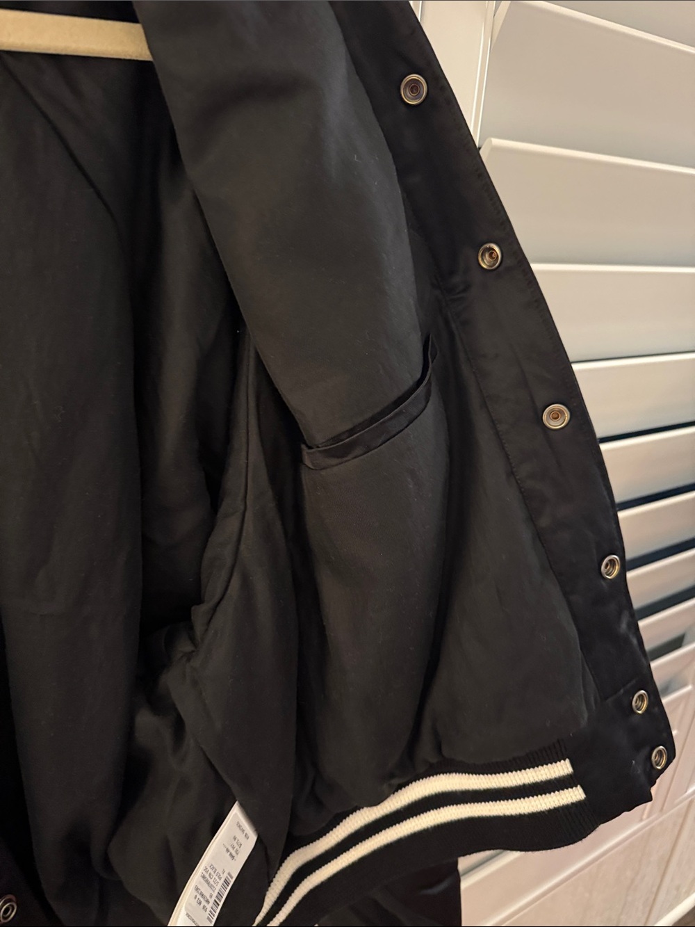 Polo by Ralph Lauren Black and White Varsity Bomber Jacket - Picture 3 of 3